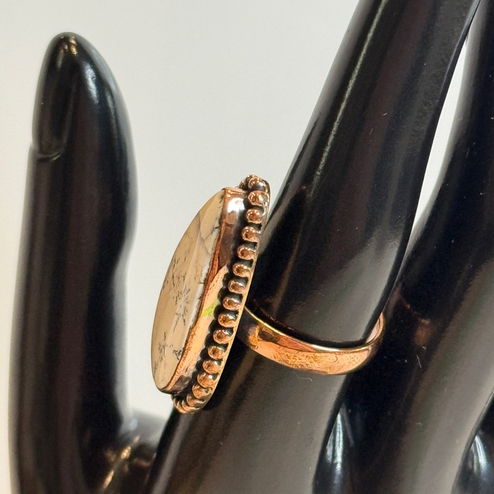 🆕 Dendrite Opal And Copper Ring Size 8 - 🆕 - Picture 3 of 9